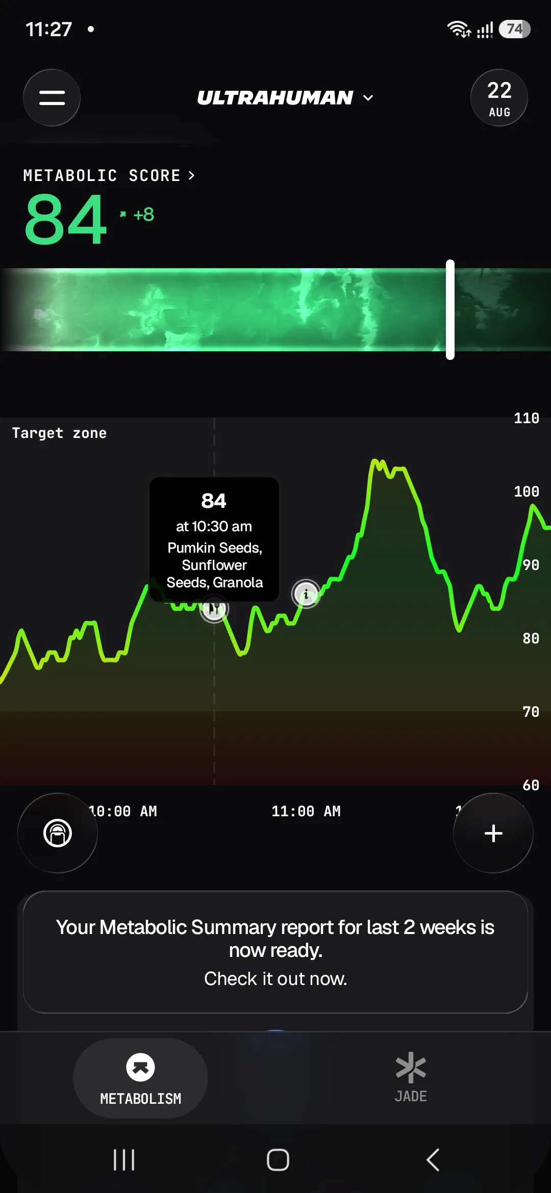 Granola but no spike! The order matters